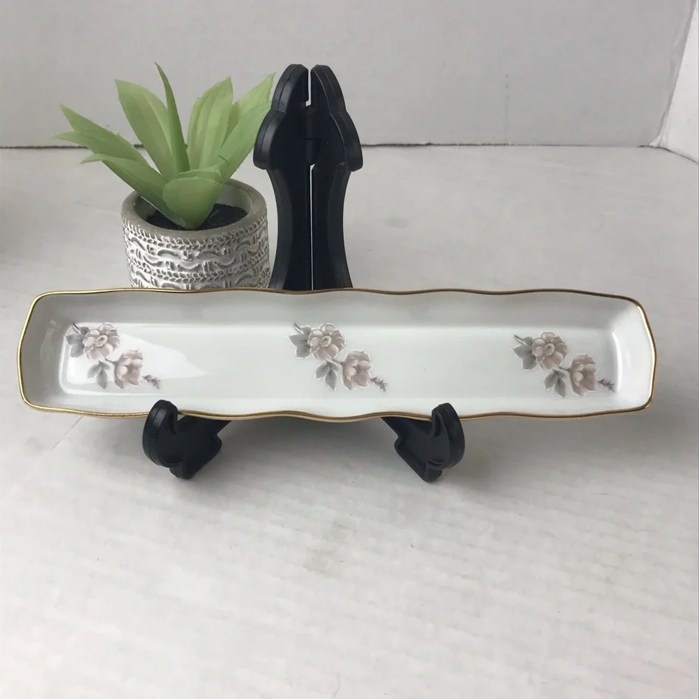 VINTAGE LIMOGES FRANCE By R. Leclair Hand Painted Floral Porcelain Trinket Tray